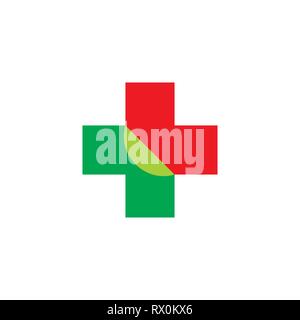 Plus medizinischem Papier Design einfach Logo Vektor Stock Vektor