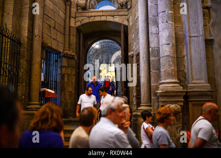 Im Inneren der Kathedrale von Santiago de Compostela, Galicien, Spanien Stockfoto