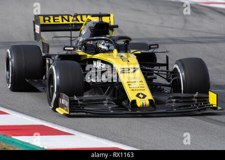 CIRCUIT DE CATALUNYA, MONTMELO, SPANIEN - 2019/02/19 - Nico Hulkenberg aus Deutschland mit 27 Renault F1 Team RS 19 am Anschluss während der F1-Test. Stockfoto