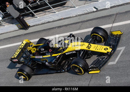 CIRCUIT DE CATALUNYA, MONTMELO, SPANIEN - 2019/02/21 - Nico Hulkenberg aus Deutschland mit 27 Renault F1 Team RS 19 am Anschluss während der F1-Test. Stockfoto