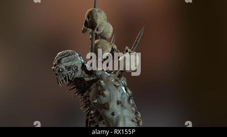 Nukleare post-Apokalypse mutant Soldat 3D-Rendering Stockfoto