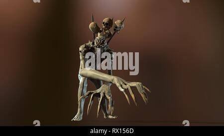 Nukleare post-Apokalypse mutant Soldat 3D-Rendering Stockfoto