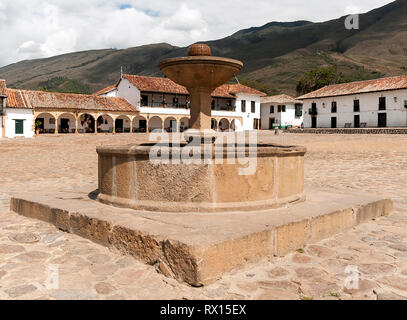 Panoramablick von Villa de Leyva Hauptplatz in Boyacá Stockfoto