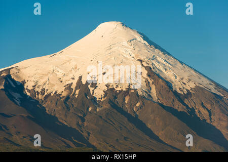 Gletscher auf dem Gipfel des Vulkan Osorno, X Region de Los Lagos, Chile Stockfoto