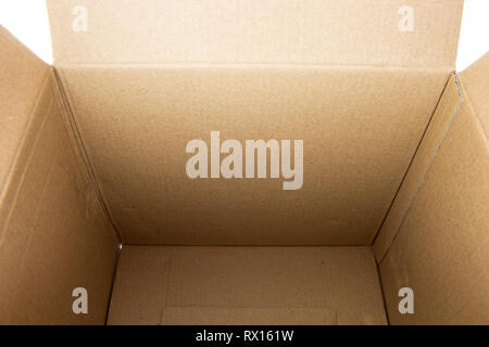 In einem leeren Platz Karton Stockfoto