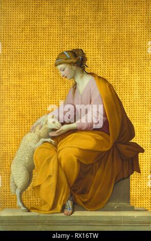 Sanftmut. Eustache Le Sueur; Französisch, 1616-1655. Datum: 1650. Abmessungen: 39 7/8 x 26 3/8 in. (100,7 × 67 cm). Öl auf Leinwand. Herkunft: Frankreich. Museum: Das Chicago Art Institute. Stockfoto