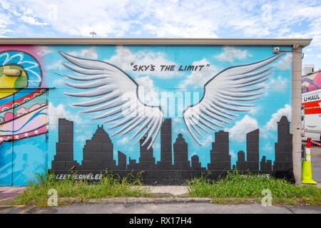 Graffiti durch einige talentierte Künstler in der Innenstadt von Houston, TX Stockfoto