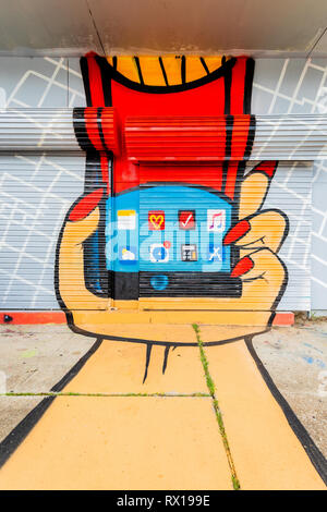 Graffiti durch einige talentierte Künstler in der Innenstadt von Houston, TX Stockfoto