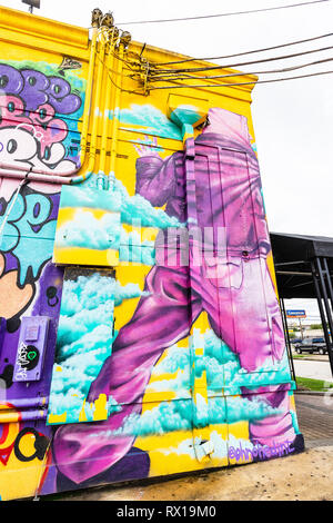 Graffiti durch einige talentierte Künstler in der Innenstadt von Houston, TX Stockfoto