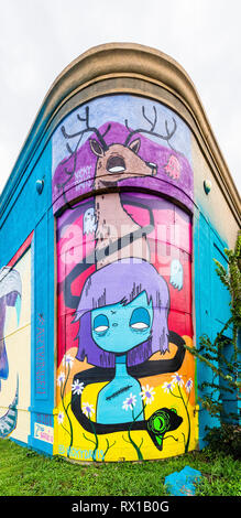 Graffiti durch einige talentierte Künstler in der Innenstadt von Houston, TX Stockfoto