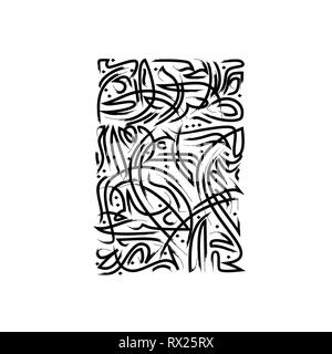 Schwarzer Pinsel Kalligraphie symbol Muster auf weißem Hintergrund Stock Vektor