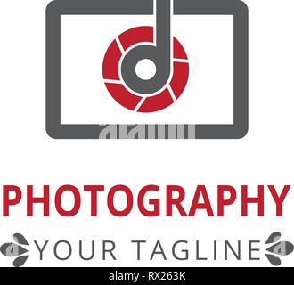Abbildung: Logo Design mit Kamera und Schreiben d, Vektor Stock Vektor