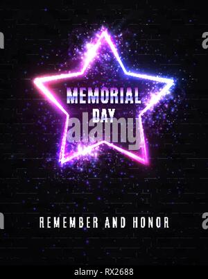 Memorial Day. Denken Sie daran und Ehre. USA Hintergrund. Stock Vektor