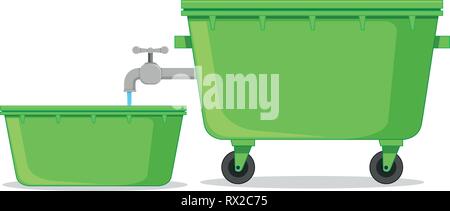 Isolierte Wasser Behälter auf weißem Hintergrund Abbildung Stock Vektor
