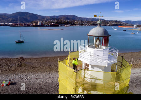 Maler Dwayne Robinson bei Nelson Leuchtturm Stockfoto