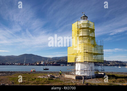 Maler Dwayne Robinson bei Nelson Leuchtturm Stockfoto