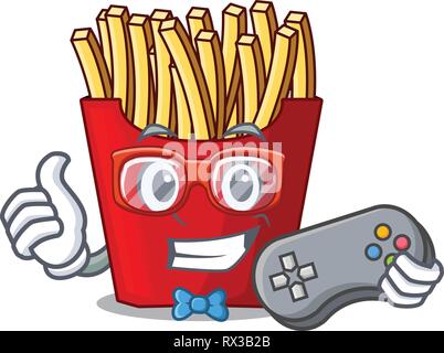 Gamer Pommes frites in Cartoon Formen verpackt Stock Vektor
