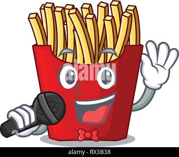 Singen Pommes frites in Cartoon Formen verpackt Stock Vektor