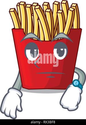 Warten Pommes frites über das Maskottchen board Stock Vektor