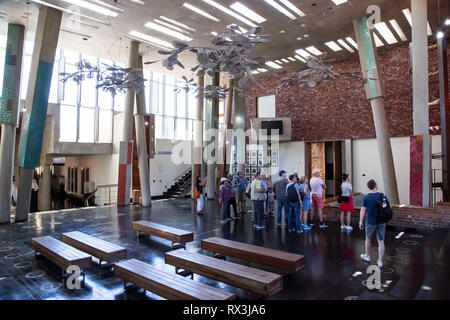 Johannesburg, Südafrika, 17. Februar 2019: Innenansicht des Bundesverfassungsgerichts im Stadtzentrum Stockfoto