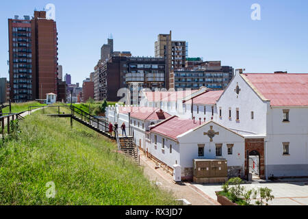 Johannesburg, Südafrika, 17. Februar 2019: Außenansicht des alten Gefängnis fort im Stadtzentrum Stockfoto
