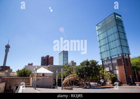 Johannesburg, Südafrika, 17. Februar 2019: Außenansicht des Verfassungsgerichts in der Stadt. Stockfoto