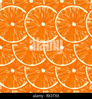 Nahtlose Muster von Scheibe reifen köstliche orange. Kann für Tapeten verwendet werden, Dekoration für Taschen und Kleidung. Hand Kontur Linien gezeichnet und Hub Stock Vektor