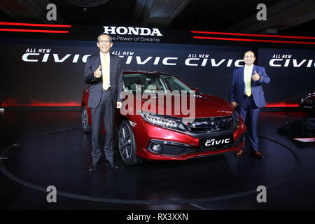 New Delhi, Indien. 07 Mär, 2019. Gaku Nakanishi, Präsident und CEO der Honda Autos Inda Ltd während des Starts aller Honda Civic 10. Generation. Credit: Jyoti Kapoor/Pacific Press/Alamy leben Nachrichten Stockfoto