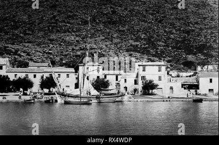 Italien, Toskana, Capraia Insel, Blick auf die Küste, 1947 Stockfoto