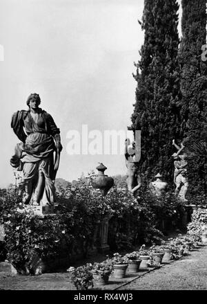 Villa palmieri Garten, Fiesole, Toskana, 1910-20 Stockfoto