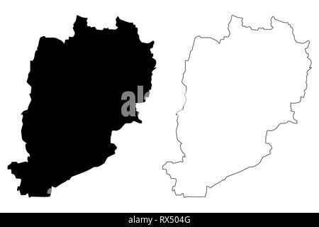 Beni Mellal-Khenifra Region (administrative divisions von Marokko, Königreich Marokko, Marokko) Karte Vektor-illustration, kritzeln Skizze Ben Stock Vektor