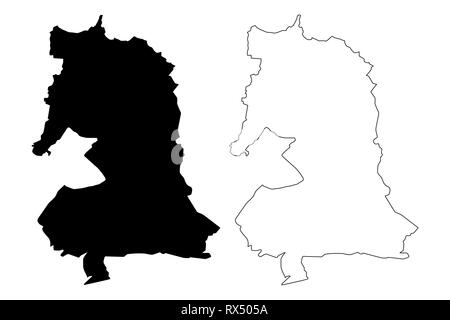 Oriental (administrative divisions von Marokko, Königreich Marokko, Marokko) Karte Vektor-illustration, kritzeln Skizze Tagmudant Karte Stock Vektor