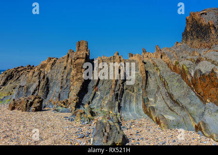 Zumaia Geologie spezielle Küste, dem berühmten Flysch Küste im Norden Spaniens Stockfoto