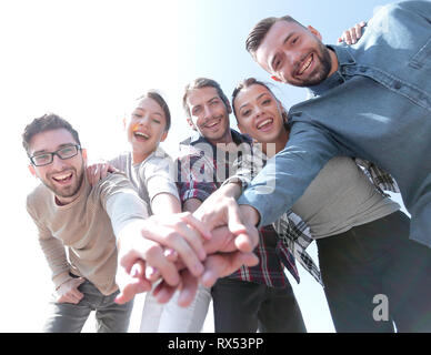 Creative Team, mit gefalteten Händen zusammen Stockfoto