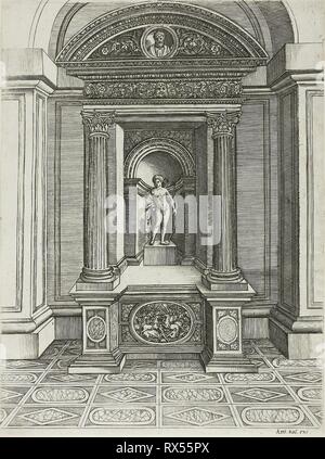 Der Altar der Liebe. Agostino dei Musi (Italienisch, C. 1490 - nach 1536); gedruckte von Antonio Salamanca (Italienisch, 1478-1562). Datum: 1510-1536. Abmessungen: 293 x 221 mm (Bild); 297 x 221 (Platte/Blatt). Gravur in Schwarz auf Elfenbein Bütten. Herkunft: Italien. Museum: Das Chicago Art Institute. Autor: Agostino DEI MUSI. Zurückzuführen auf Agostino Veneziano (Agostino dei Musi). Nach (?) Raphael (Raffaello Sanzio oder Santi). Stockfoto