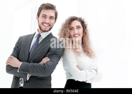 Porträt von zwei führenden Spezialisten des Unternehmens. Stockfoto