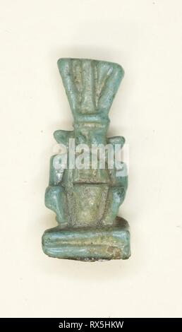 Amulett des Gottes Bes. Ägyptische. Datum: 1069 v. Chr.-332 v. Chr.. Abmessungen: 1,75 × 1 × 0,5 cm (5/8 x 3/8 x 3/16 in.). Fayence. Herkunft: Ägypten. Museum: Das Chicago Art Institute. Thema: Alte ägyptische. Stockfoto