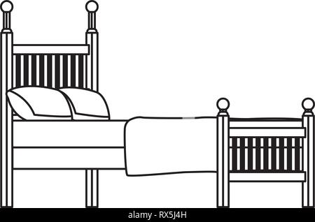 Queen size Bett mit weißen Tagesdecke, beige Stoff Kopfteil, hellblau