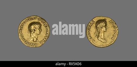 Aureus (Münze) Darstellung von Kaiser Claudius. Roman. Datum: 50 AD-54 AD. Abmessungen: Durchm. 1,9 cm; 7,67 g. Gold. Herkunft: Rom. Museum: Das Chicago Art Institute. Thema: Alte römische. Stockfoto