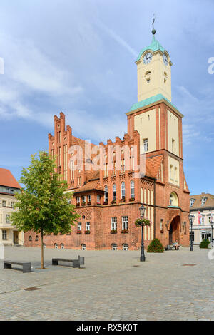 Rathaus und Marktplatz, Wittstock, Wittstock/Dosse, Brandenburg, Deutschland Stockfoto