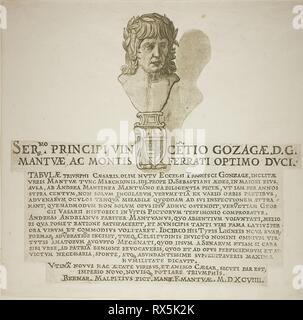 Triumph von Caesar. Andrea Andreani (Italienisch, 1558/59-1629); nach Andrea Mantegna (Italienisch, 1431-1506). Datum: 1599. Abmessungen: 345 x 370 mm (Bild/Text); 376 x 393 mm (Blatt). Chiaroscuro Holzschnitt aus vier Blocks in Schwarz und Hell mittel und dunkel grünlich grau auf weißem Papier, legte auf Elfenbein Papier gelegt. Herkunft: Italien. Museum: Das Chicago Art Institute. Stockfoto