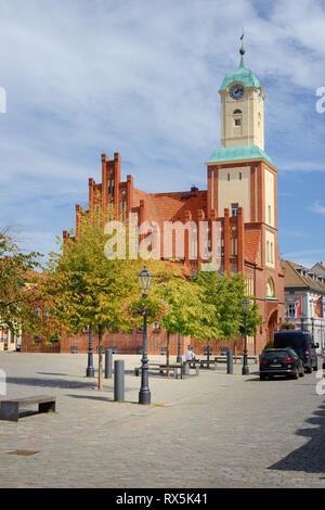 Rathaus und Marktplatz, Wittstock, Wittstock/Dosse, Brandenburg, Deutschland Stockfoto