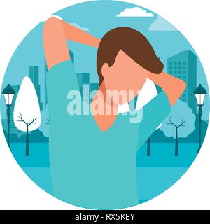 Mann ohne Gesicht ruhen darstellen Stock Vektor