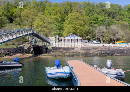 Neue schwimmende Ponton am Pier Lochaline Hafen schottische Westküste von Schottland Stockfoto