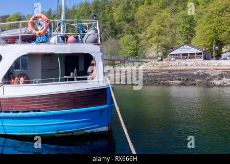 Neue schwimmende Ponton am Pier Lochaline Hafen schottische Westküste von Schottland Stockfoto