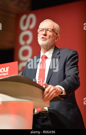 Dundee, Großbritannien. Vom 8. März 2019. Der Führer - Jeremy Corbyn Adressen Konferenz mit einer Grundsatzrede. Credit: Colin Fisher/Alamy leben Nachrichten Stockfoto