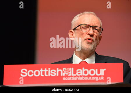 Dundee, Großbritannien. Vom 8. März 2019. Der Führer - Jeremy Corbyn Adressen Konferenz mit einer Grundsatzrede. Credit: Colin Fisher/Alamy leben Nachrichten Stockfoto