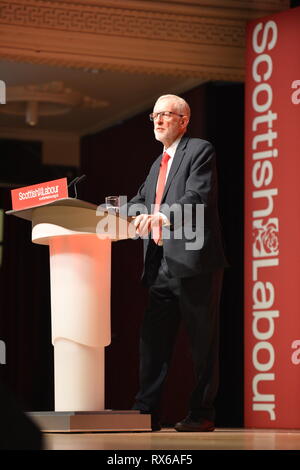 Dundee, Großbritannien. Vom 8. März 2019. Der Führer - Jeremy Corbyn Adressen Konferenz mit einer Grundsatzrede. Credit: Colin Fisher/Alamy leben Nachrichten Stockfoto