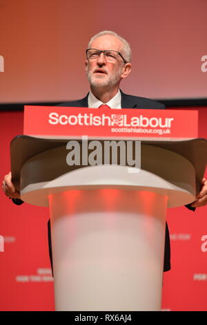 Dundee, Großbritannien. Vom 8. März 2019. Der Führer - Jeremy Corbyn Adressen Konferenz mit einer Grundsatzrede. Credit: Colin Fisher/Alamy leben Nachrichten Stockfoto