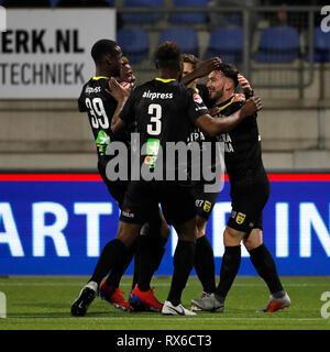 WAALWIJK 08-03-2019, Mandemakers Stadion, Fußball Saison 2018 / 2019, Niederländische Keuken Kampioen Divisie, RKC-SC Cambuur, feiert 0-1 Robin Maulun während des Spiels RKC Waalwijk - SC Cambuur Stockfoto